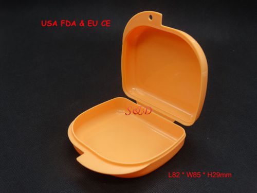 FDA CE  Dental  Denture  Box Retainer Case Teeth Container orange DB03B