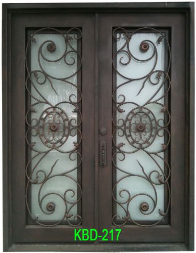 61&#034;w x 81&#034;h double wrought iron entry door - buy factory direct &amp; save. for sale