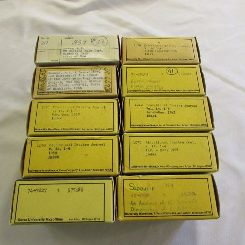 Lot of 10 University Microfilms from the 1960&#039;s