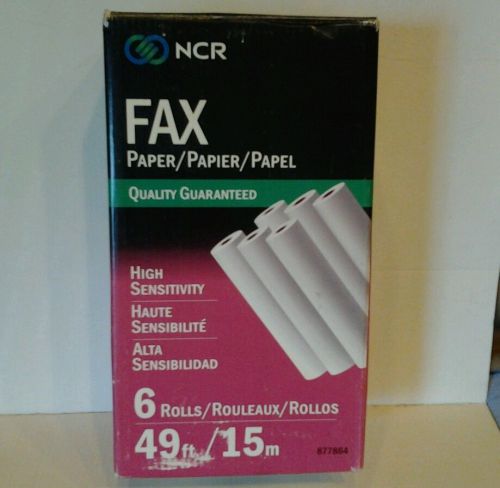 Ncr fax paper 5 rolls new-8 1/2&#034; x 49&#039;, 1/2&#034; core high sensitivity-thermal paper for sale