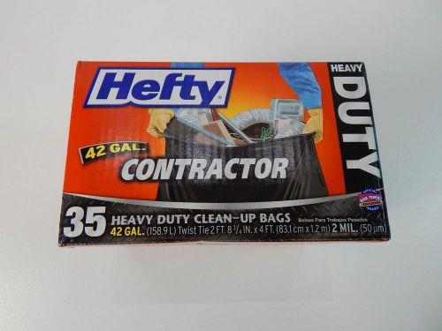 Industrial Black Plastic 35 PC Heavy Duty 42 Gal Contractor Clean Up Bags HEFTY