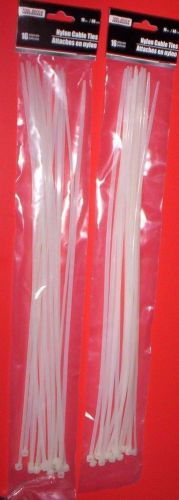 TOOL BENCH~~NYLON WHITE CABLE TIES~16&#034;/40CM--32 PIECES TOTAL