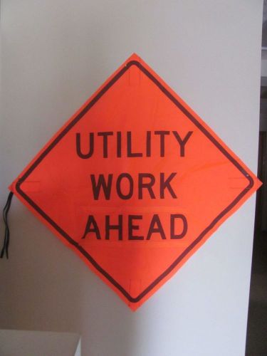 Road sign 48&#034; x 48&#034; - utility work ahead for sale