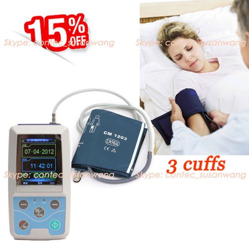 CE&amp;FDA Contec  Ambulatory Automatic Blood Pressure Monitor(NIBP),3 CUFFS