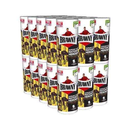 Brawny Individually Wrapped Regular Paper Towels Rolls, White, 30 Count