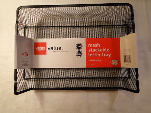 New Office Depot Black Letter Mesh Stackable Letter Tray