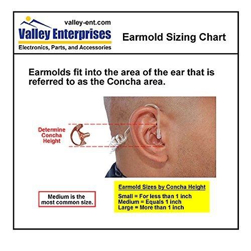Valley Enterprises Black Replacement Small Earmold Earbud One Pair for Two-Way