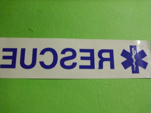 RESCUE WITH STAR OF LIFE CLEAR BACKGROUND  INSIDE WINDOW  DECAL