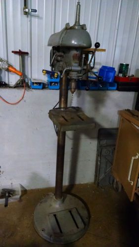 15&#034; vintage walker turner drill press floor model w cast iron belt cover, 12 sp for sale