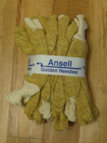 6 Pairs Ansell Golden Needles Thick Cut Resistant Gloves Size L Color Beige