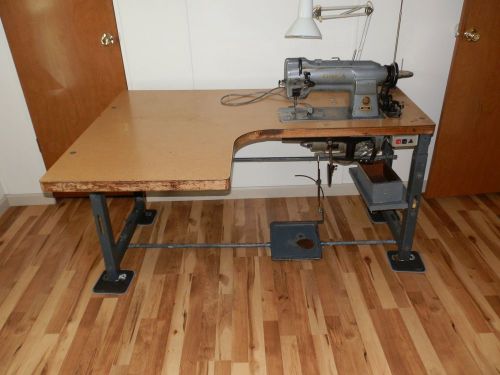 Singer commercial sewing machine 211w155 with custom stand and motor for sale