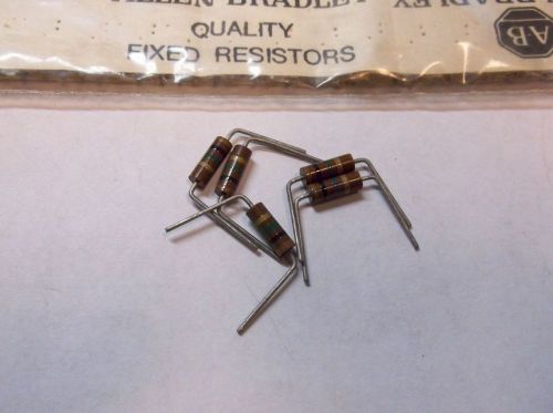 5 Allen Bradley Carbon Comp Resistors 1 meg 1/2 watt 5%  formed leads