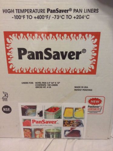 1 - PanSaver (100 Liners) Hotel Pan Liners 2.5&#034; x 12&#034; x 34&#034;  658128420011 ~