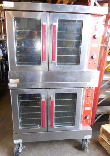 Commercial convection ovens, vulcan vc44gd, double stack, nat gas, on casters for sale