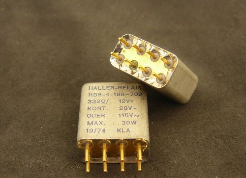RELAY HALLER RELAIS FRANCE 12V 332 Ohm GOLD PIN / HERMETIC \ MILITARY / NEW