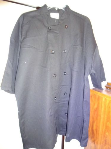 Uncommon threads chef coat jacket uniform black poly cotton size medium new for sale