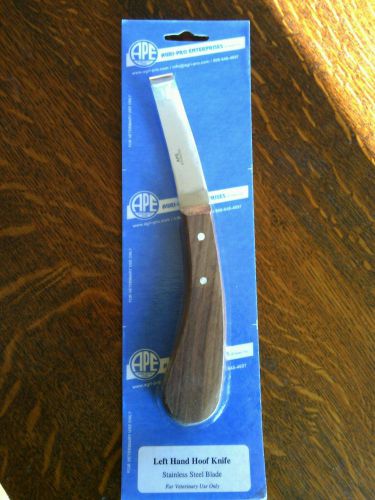 Veterinary hoof knife stainless steel blade left handed polished wooden handel for sale
