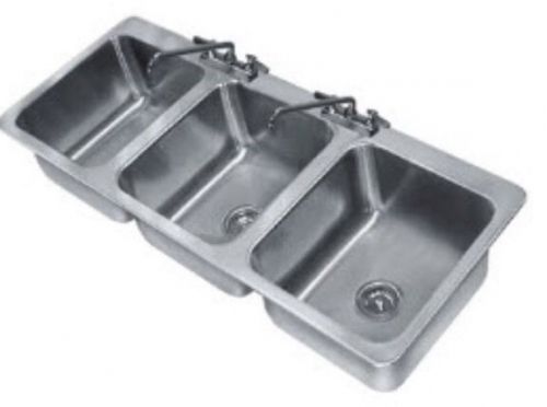 New three compartment drop in sink advance tabco di-3-1410 for sale