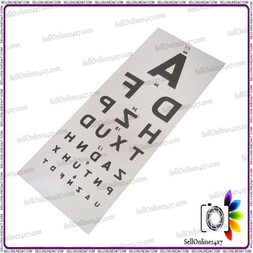 Wall hanging eye exam test chart in english language- new test chart of snellen for sale