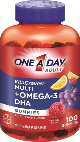 EXP 3/16 &lt;&lt;&lt; One A Day Vitacraves Plus Omega-3 DHA Gummies, 100 Count