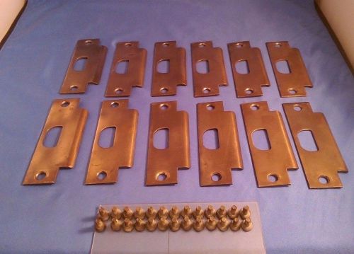 Universal commercial grade 2 asa latch strike plate 1 1/4&#034; x 4 7/8&#034; oiled bronze for sale