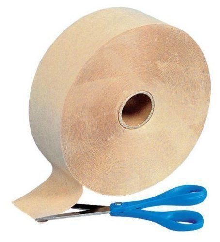 Gummed Kraft Paper Tape 2.5 Inches x 600 Feet Packing Shipping, Brown
