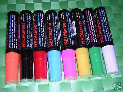 Broad tip neon colors window marker 8 pk for sale