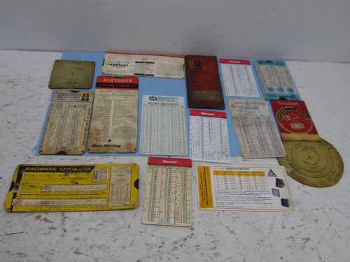 Lot of 15 older collectible advertising machinist slide charts /booklets