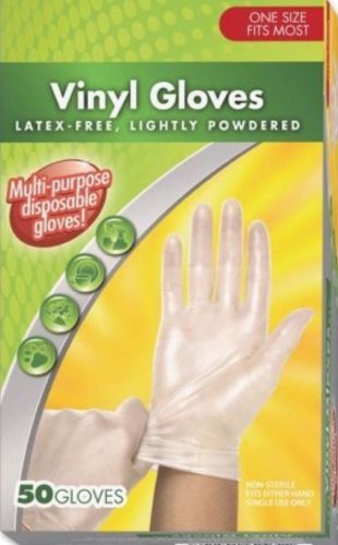 50 Medline Handy Helpers,Powdered Vinyl Multi-Purpose Disposable Gloves,One-Size