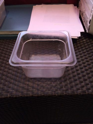 Restaurant Smallwares:  USED polycarbonate FOOD PANS 1/6  Size 4&#034; deep CLEAR