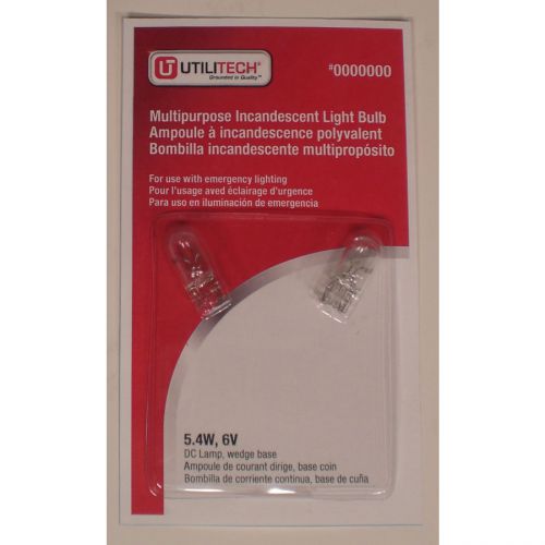 Utilitech cmg-222-6 clear incandescent plug-in exit light wedge base 5.4 watt/6v for sale