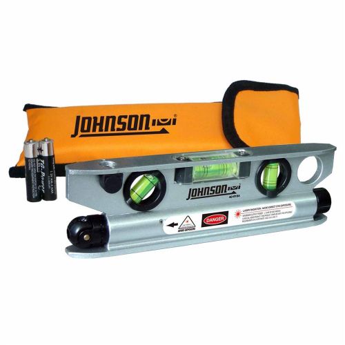 Johnson 40-6164 7-1/2-inch magnetic torpedo laser level w/ softsided padded case for sale