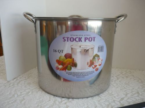NEW STAINLESS STEEL STOCK POT  16 QUART EXTRA LARGE