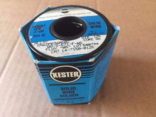 Kester solder 1 lb solid wire alloy sn62pb36ag02 qq-s-571-f-ws dia. 0.125&#034; for sale