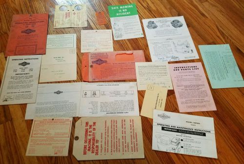 18 Vintage Briggs &amp; Stratton Operating and other MISC Warranty paper Lot
