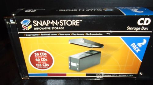 New 2 Pack Snap.N.Store CD Storage Box-Holds 30 CD&#039;s in each case total 60 CD