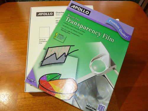 APOLLO WO100C-B Write-On TRANSPARENCY FILM 100 Clear 8.5 x 11