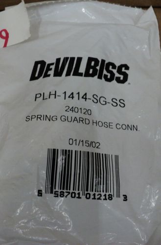 DEVILBISS 3/8&#034; 1/4&#034;  PLH-1414-SG-SS  SPRING GUARD CONNECTOR  240120