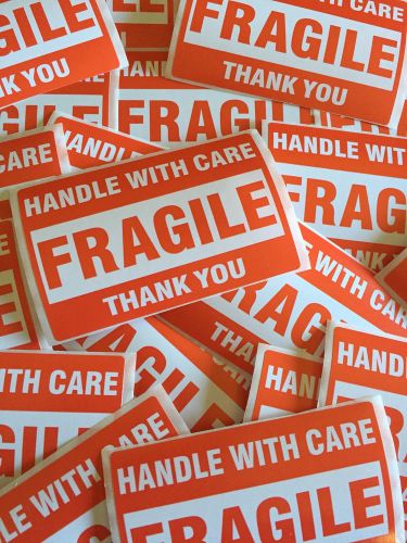 (500) 2&#034;x3&#034; Fragile Handle With Care Stickers ** US Seller **