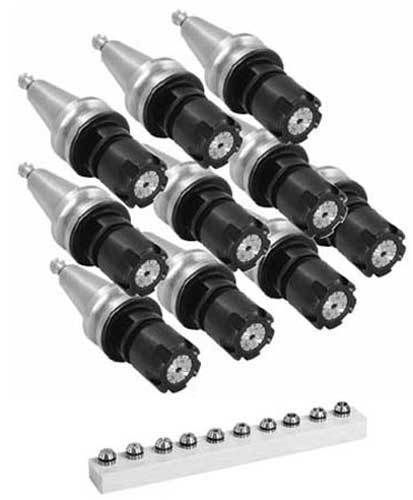 30 pc. techniks iso 20 er 16 cnc haas office mill kit-chuck,collet set,pull stud for sale