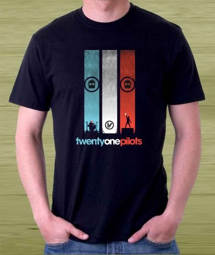 Twenty One Pilots 21 Band Music Logo Men&#039;s Black T Shirt Size S to 3XL