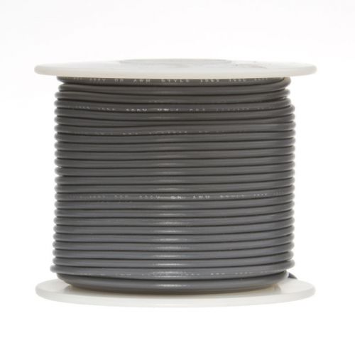 Hook-up wire 18awg 1c pvc 100ft spool gray for sale