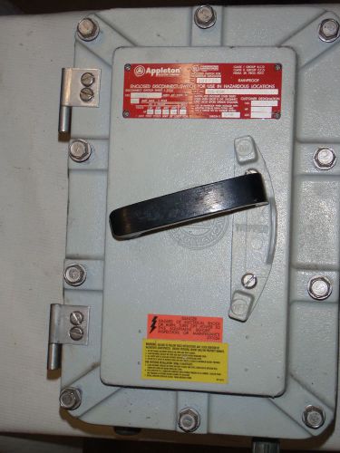 Appleton Electric EDS1036 Hazardous Location Safety Switch, 600VAC AC/DC 75 HP