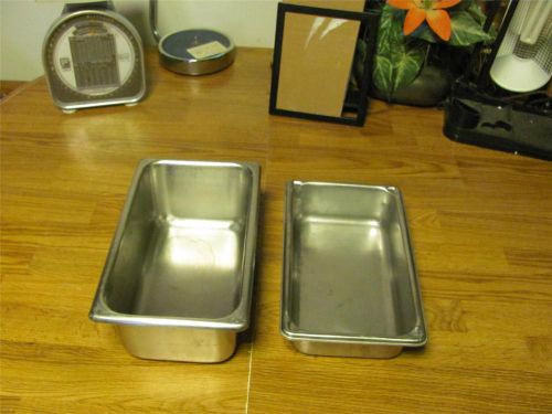 2 COMMERCIAL VOLLRATH  STAINLESS STEAM TABLE PANS-DELI-GOOD USED CONDITION