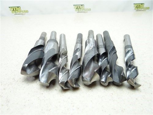 LOT OF 8 REDUCE SHANK DRILLS35/64&#034; TO 1/8&#034;  USA
