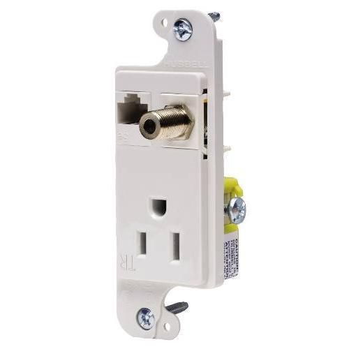 Hubbell Wiring Systems RJ650LATR tradeSELECT JLOAD Tamper-Resistant Multimedia