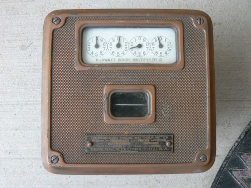 ANTIQUE THOMSON GE HIGH TORQUE WATTHOUR BRASS-COPPER METER 4 DIAL 60 AMPS