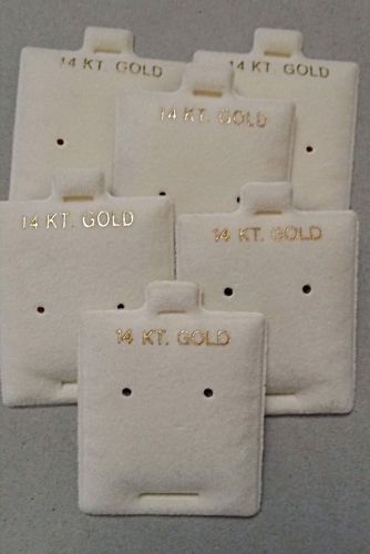 Lot 100 pc 14k earrings puff pad stud earring card display cream suede 1.5x1.75 for sale
