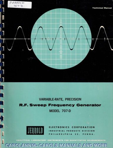 JERROLD Manual 707-D RF SWEEP FREQUENCY GENERATOR