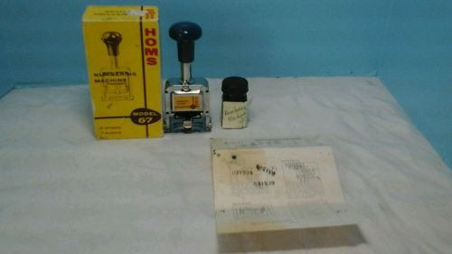 VINTAGE HOMS NUMBERING MACHINE IN ORIGINAL BOX COMES WITH INK AND INSTRUCTIONS